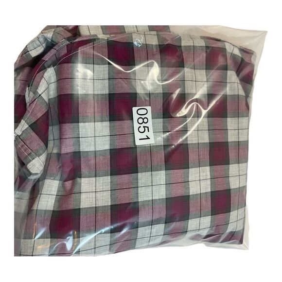 Maker & Company Men's Button Up Shirt Long Sleeve Size 16/41 Plaid Red White - Picture 10 of 10